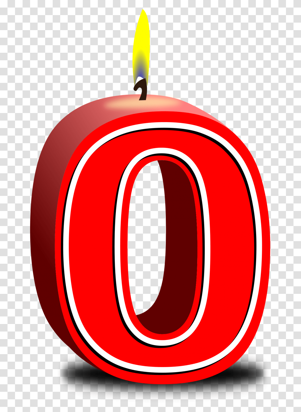 Number Zero Red Candle Image Birthday Candle, Plant, Tree Transparent Png