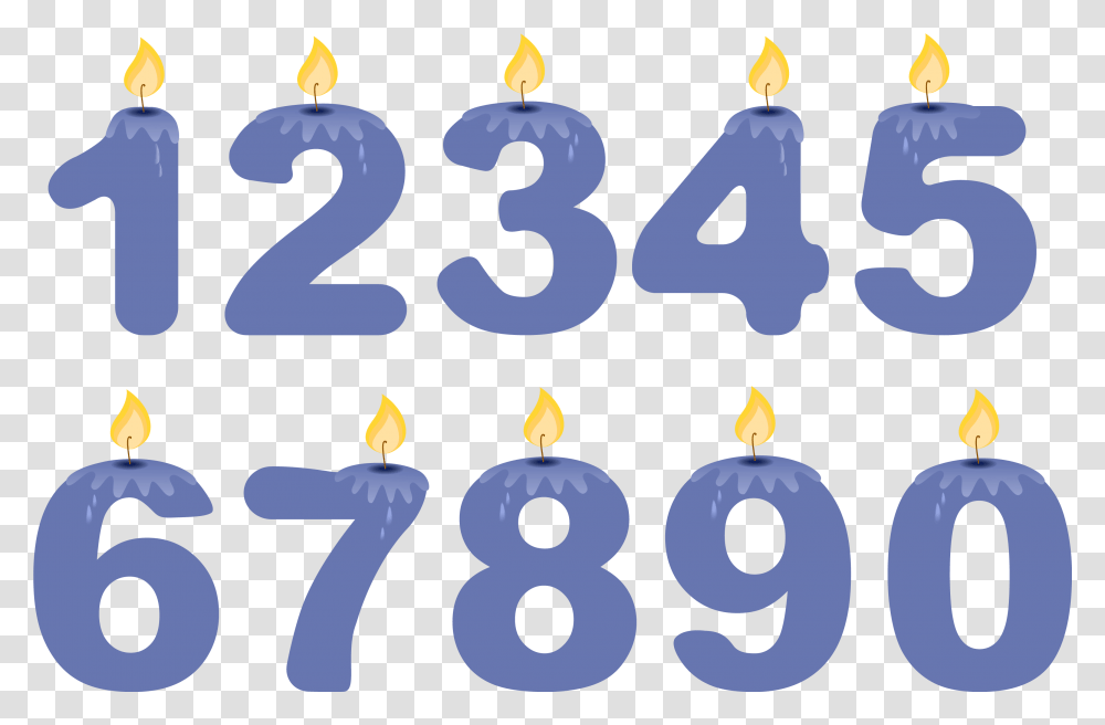 Numbers Birthday Candles Blue Clipart Transparent Png