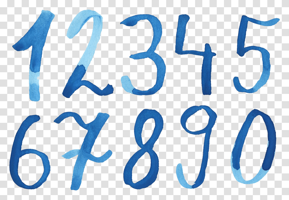 Numbers Download Image Arts Watercolor Numbers, Text, Symbol, Alphabet, Cross Transparent Png