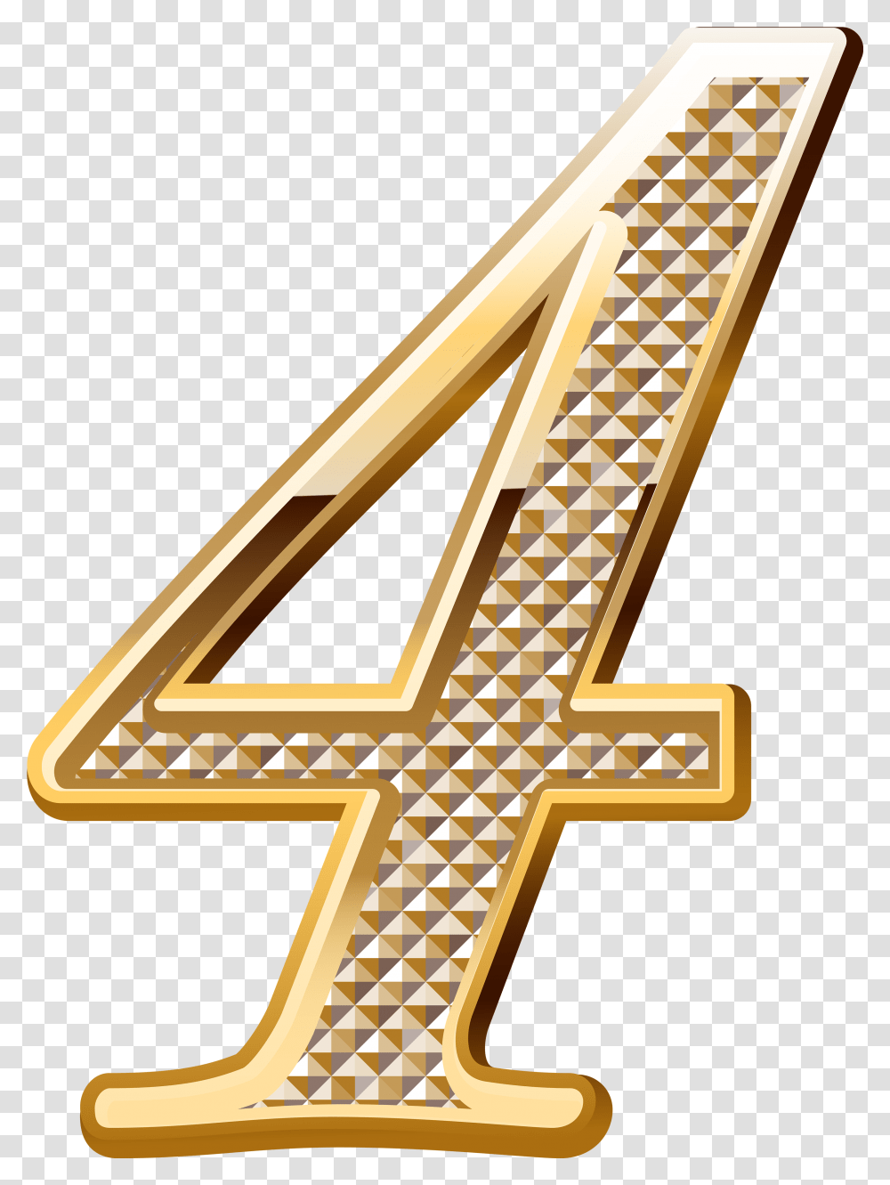 Numbers Number Fonts Math Numbers Ribbon Design Number 4 Gold, Cross, Alphabet Transparent Png