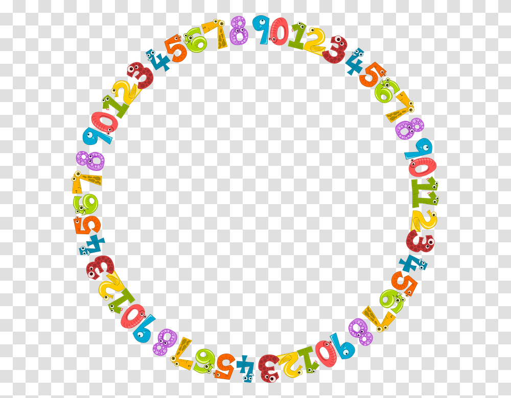 Numbers Numerals Counting Math Mathematics School Math Circle Border, Bracelet, Jewelry, Accessories, Accessory Transparent Png