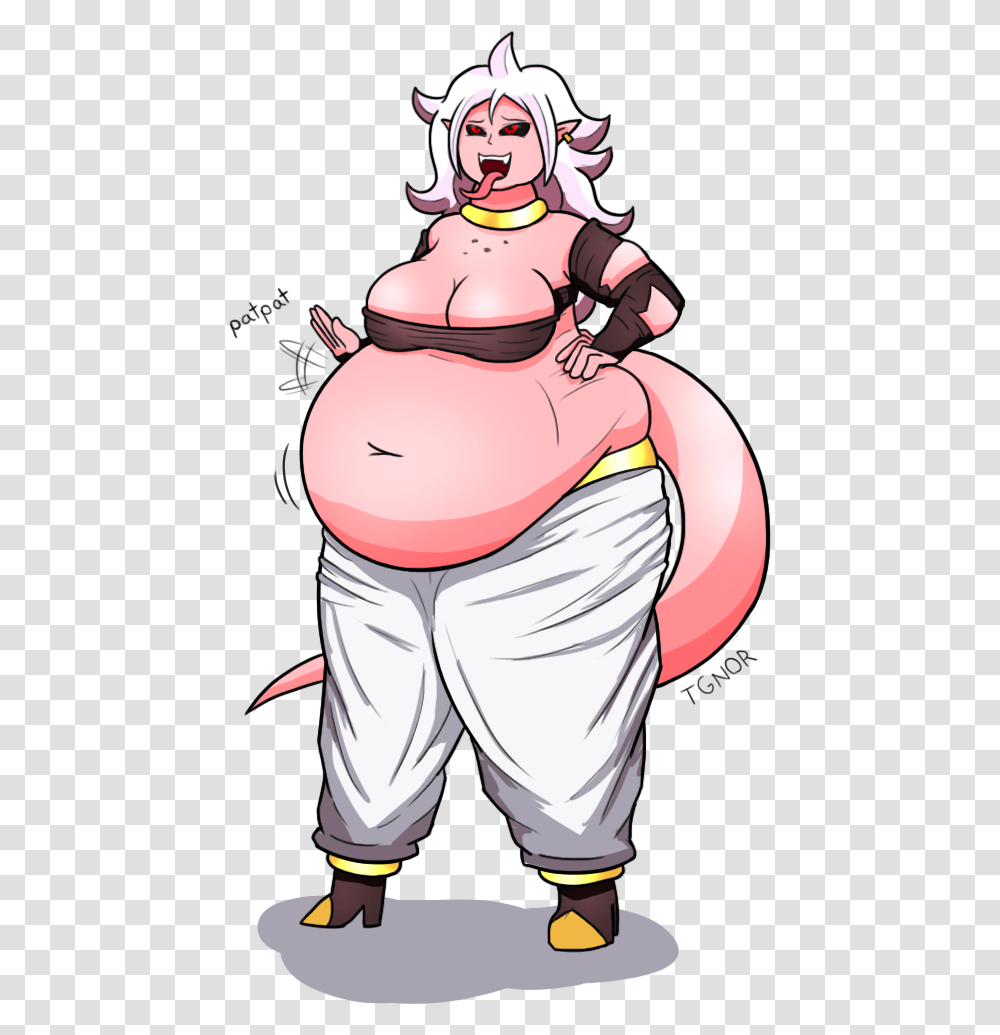 Numero 21 Dragon Ball Image Android 21 Fat, Clothing, Person, Hug, Book Transparent Png