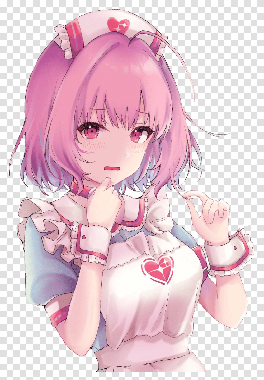 Nurse Anime Animegirl Animenurse Loveheart Pastel Pink Hair Nurse Anime Girl, Comics, Book, Manga, Helmet Transparent Png