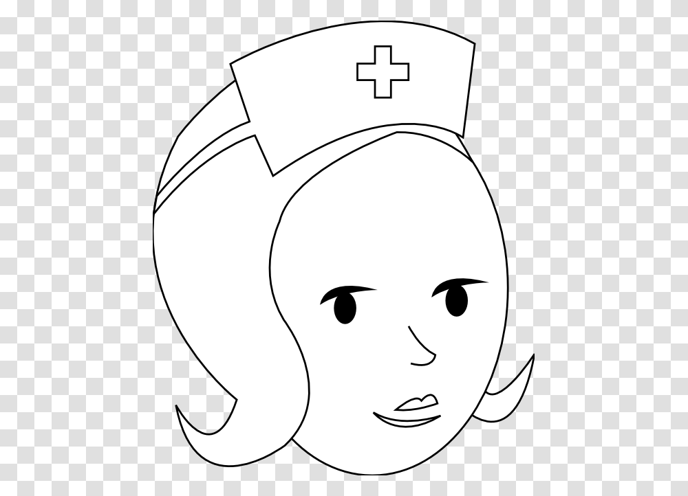 Nurse Black And White Clipart Nursing, Drawing, Doodle, Face, Snowman Transparent Png