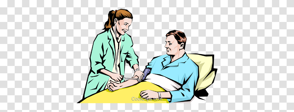Nurse Checking Mans Blood Pressure Royalty Free Vector Clip Art, Person, Human, Patient, Hand Transparent Png