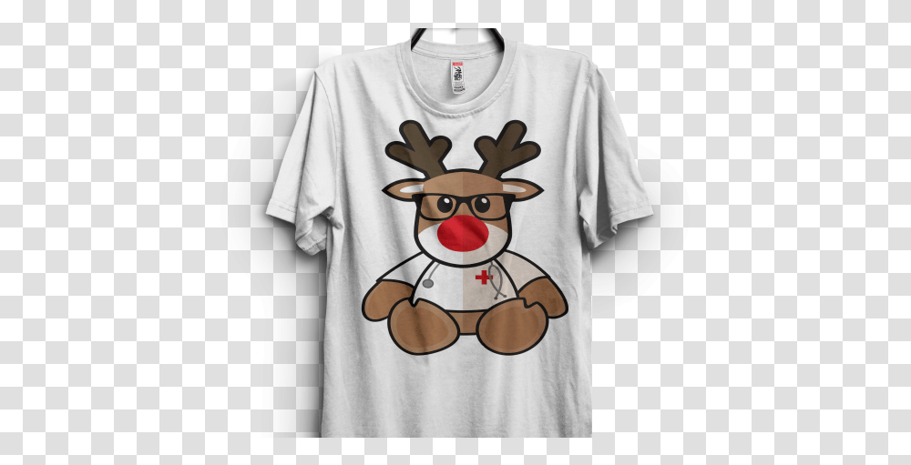 Nurse Christmas Reindeer Print Ready T Shirt Design Nursing Shirt Designs, Clothing, T-Shirt, Person, Mammal Transparent Png