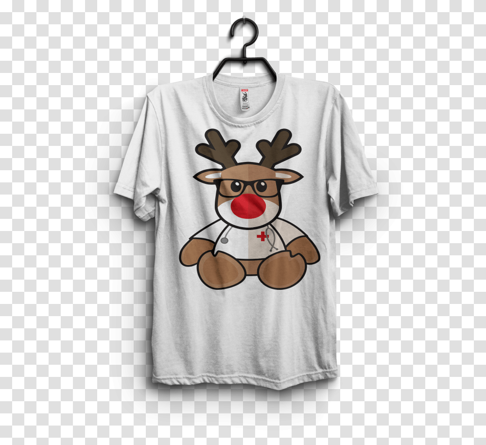 Nurse Christmas Reindeer Print Ready T Shirt Design Pink Floyd Pompeii T Shirt, Clothing, Apparel, T-Shirt, Person Transparent Png
