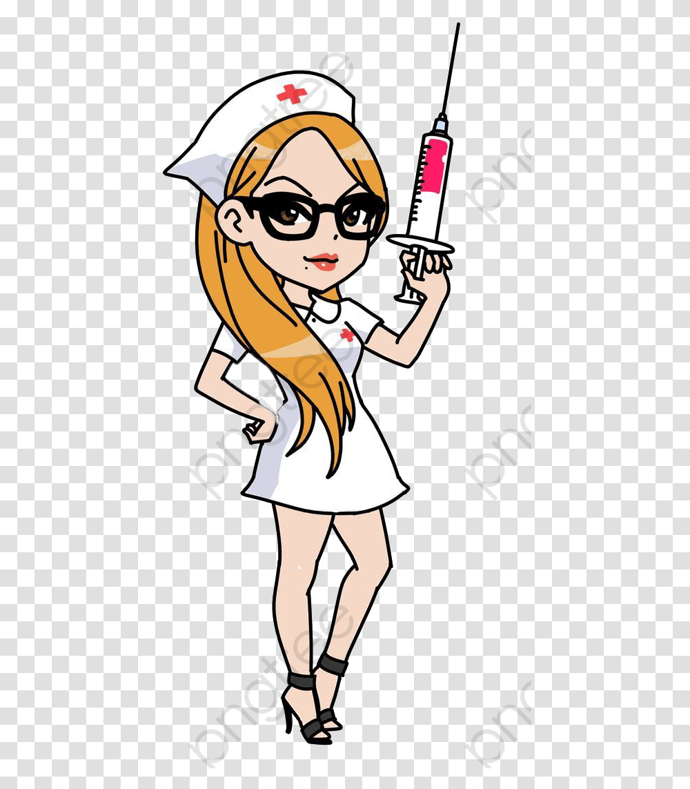 Nurse Clipart Cartoon Hand Dibujo De Una Enfermera, Person, Sunglasses, Female Transparent Png