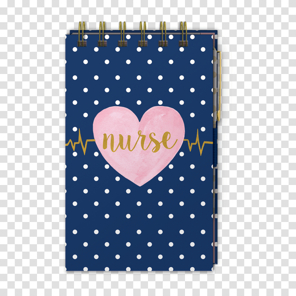 Nurse Heart Spiral Notepad With Pen Lady Jayne, Texture, Polka Dot, Rug, Purse Transparent Png