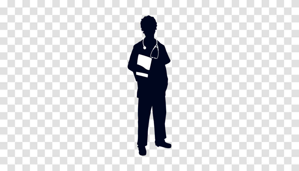 Nurse Holding Silhouette, Person, Human, Standing, Waiter Transparent Png