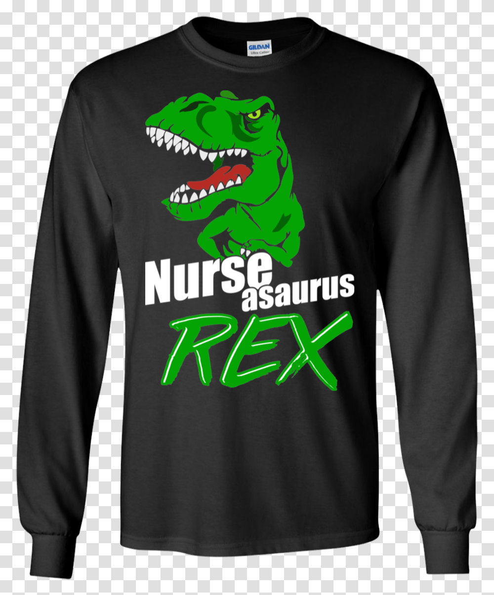 Nurse Nurseasaurus Rex Dinosaur Funny Rn Lvn Graphic Long Sleeved T Shirt, Apparel, Hoodie, Sweatshirt Transparent Png