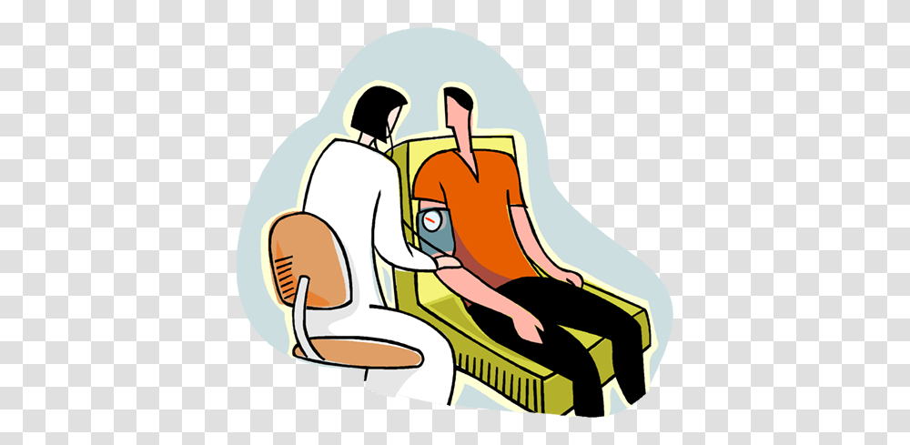 Nurse Taking Blood Pressure Royalty Free Vector Clip Art, Chair, Furniture, Sitting, Armchair Transparent Png