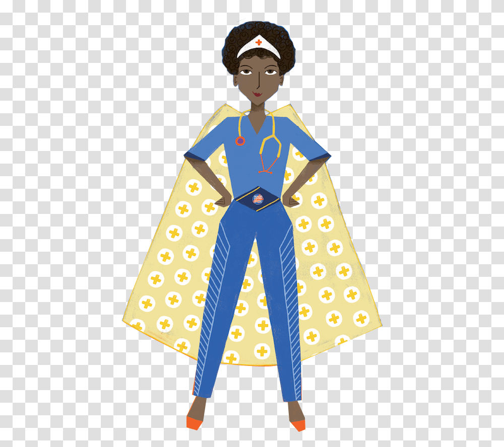 Nurse With Cape Superhero Nurse, Person, Female, Performer Transparent Png