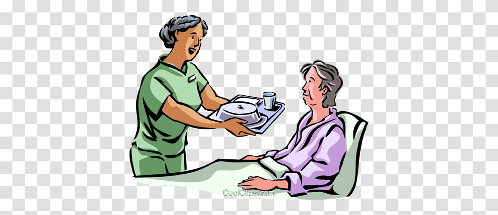 Nurses With Patients Royalty Free Vector Clip Art Illustration, Person, Sitting, Waiter, Female Transparent Png