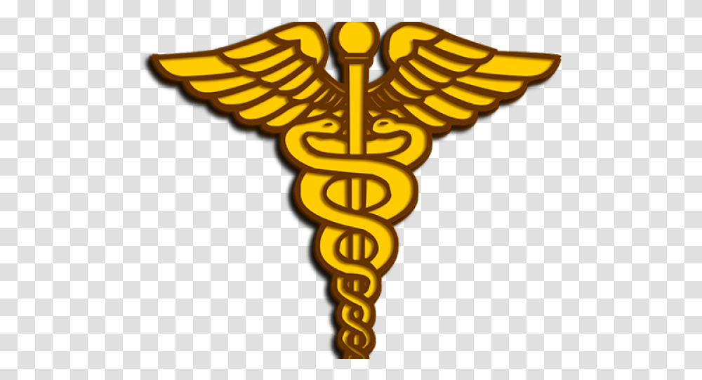 Nursing Caduceus, Cross, Emblem, Gold Transparent Png