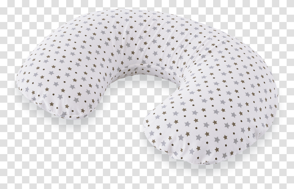 Nursing Pillow White With Grey Stars, Cushion, Headrest Transparent Png