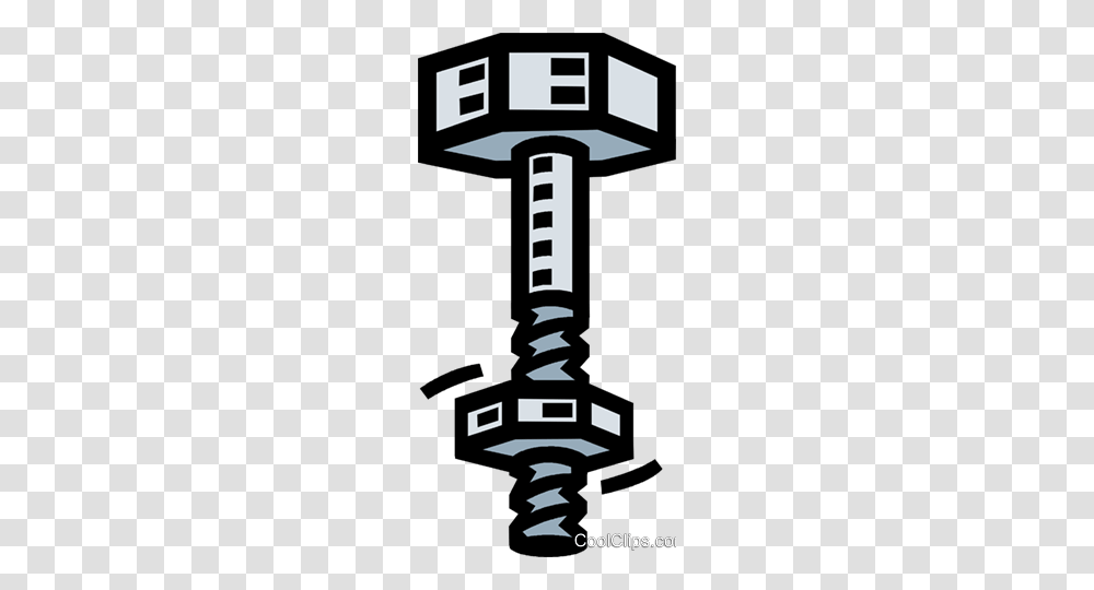 Nut And Screw Royalty Free Vector Clip Art Illustration, Cross, Weapon, Weaponry Transparent Png
