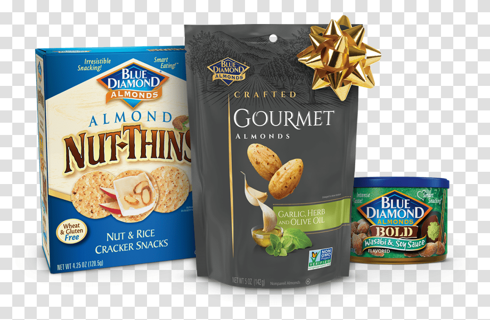 Nut Thins Gourmet Almonds And Snack Almonds Packaging Smokehouse Nut Thins, Food, Plant, Bread, Sesame Transparent Png