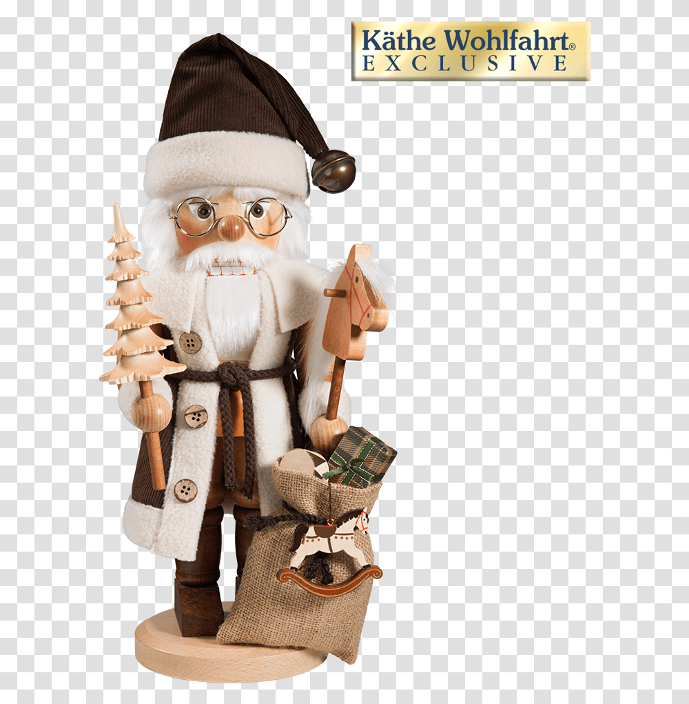 Nutcracker Santa Claus With Big Gift Bag Big Santa Claus Decoration, Person, Human, Toy, Glasses Transparent Png