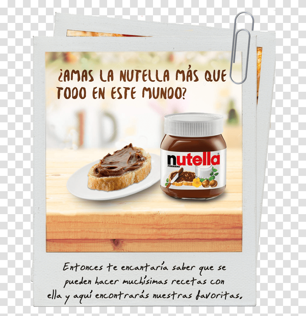 Nutella Facebook Chocolate, Food, Sweets, Dessert, Burger Transparent Png
