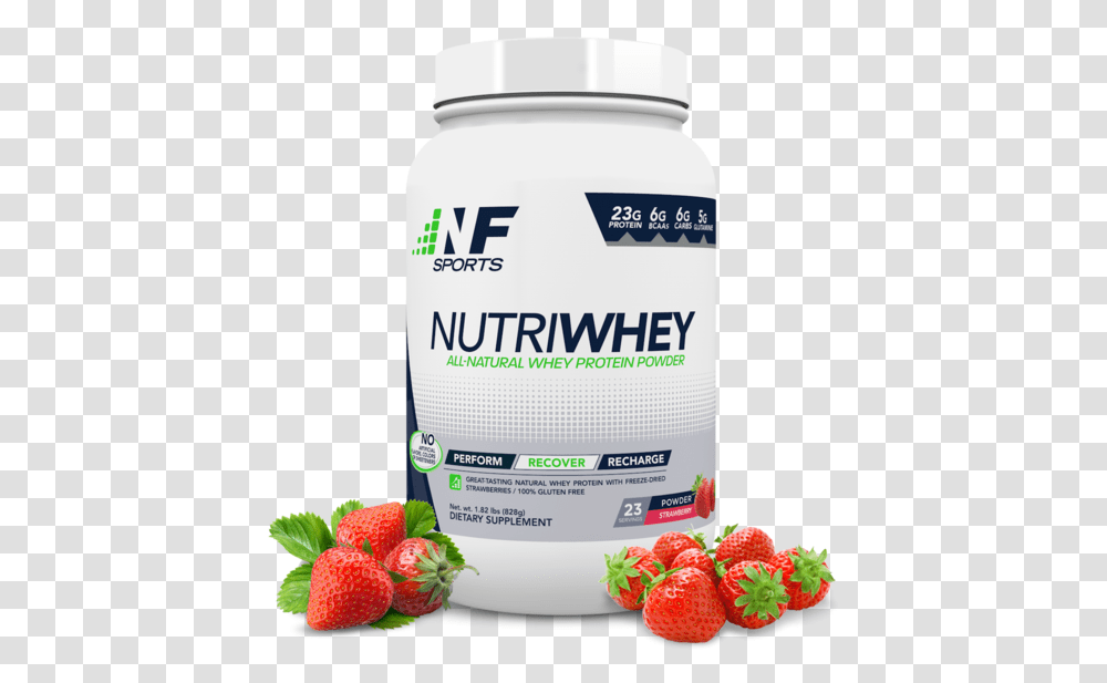 Nutriwhey Nf Sports Nutriwhey, Plant, Strawberry, Fruit, Food Transparent Png