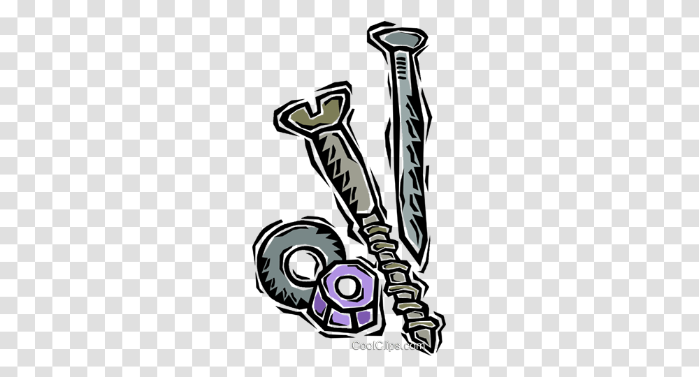 Nuts And Bolts Royalty Free Vector Clip Art Illustration, Tool, Wrench, Blade, Weapon Transparent Png