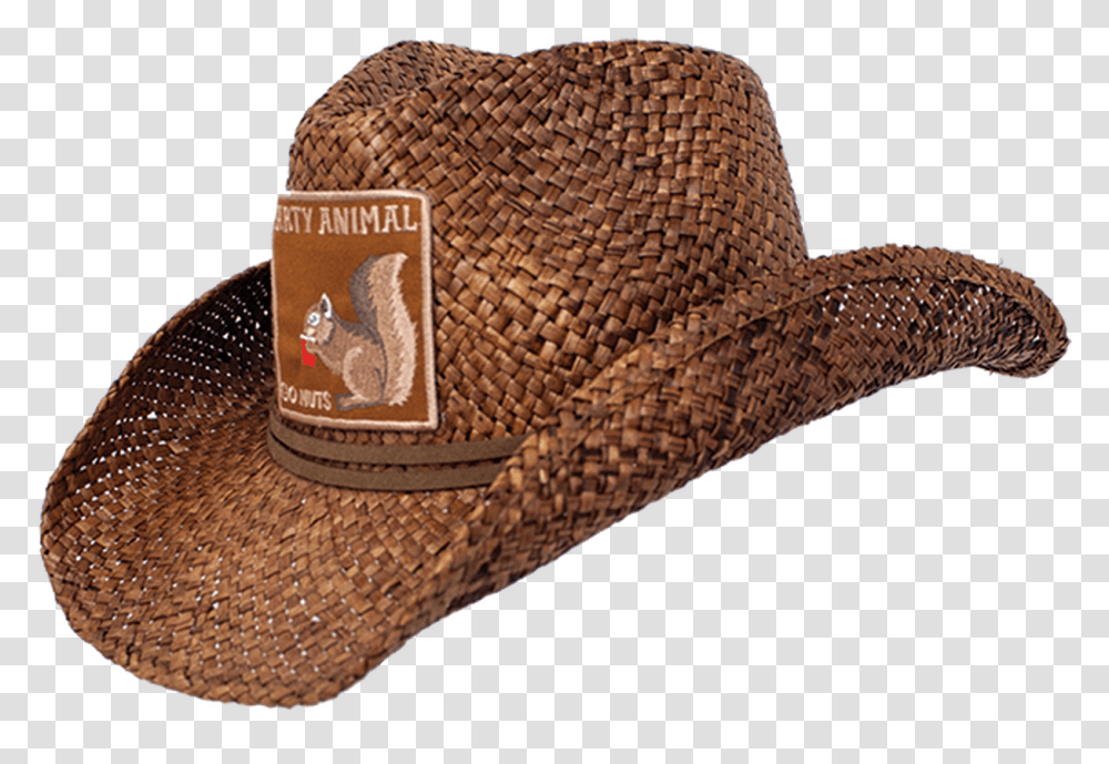 Nuts Squirrel Party Animal Straw Cowboy Hat By Peter Cowboy Hat, Apparel, Snake, Reptile Transparent Png