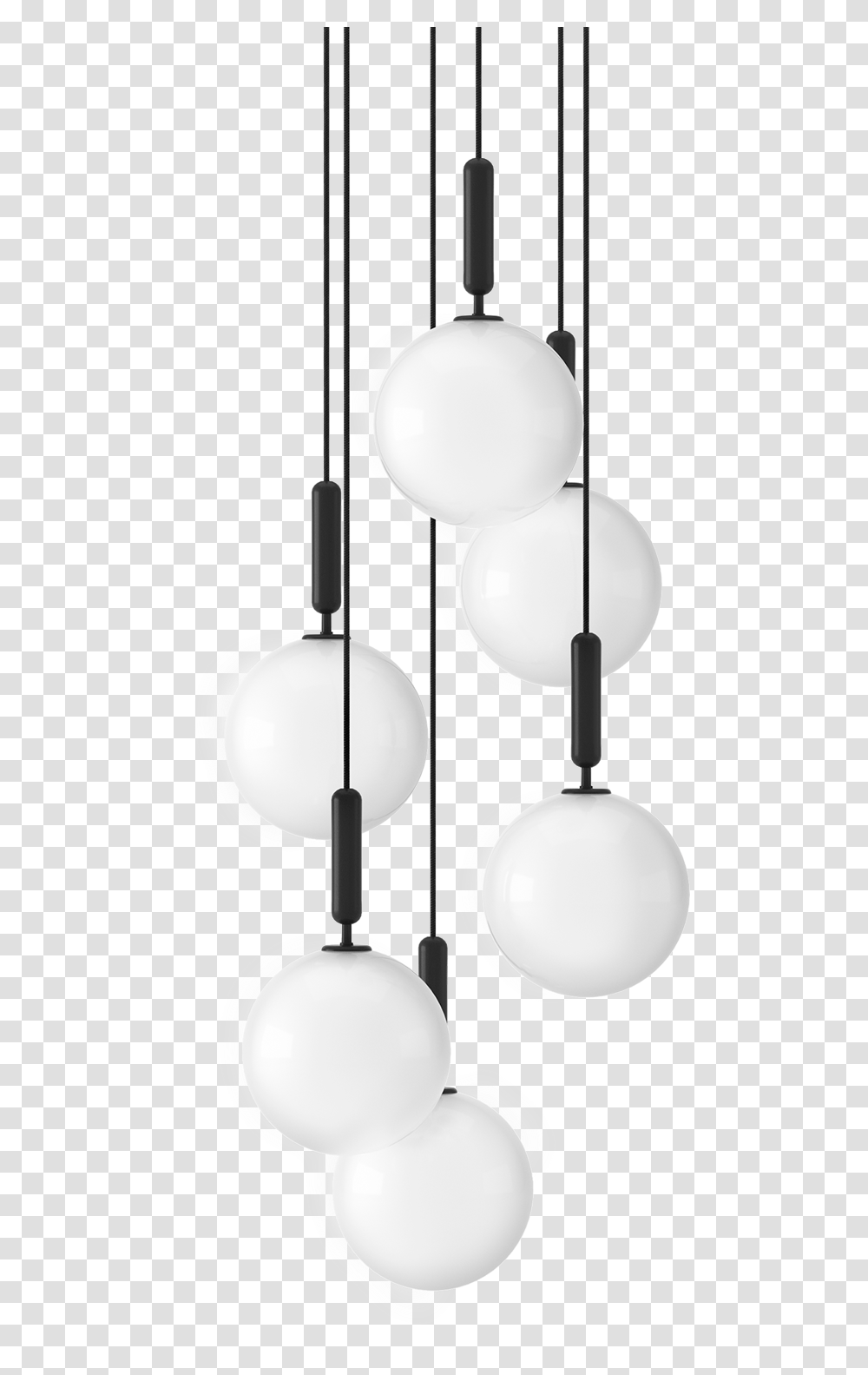 Nuura Miira 6 Large Gr Sort Hvid Grey Black White Chandelier, Lamp, Lighting, Light Fixture, Tabletop Transparent Png