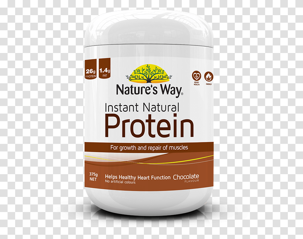 Nw Instant Natural Protein Chocolate 375g Nature's Way Instant Natural Protein, Label, Bottle, Plant Transparent Png