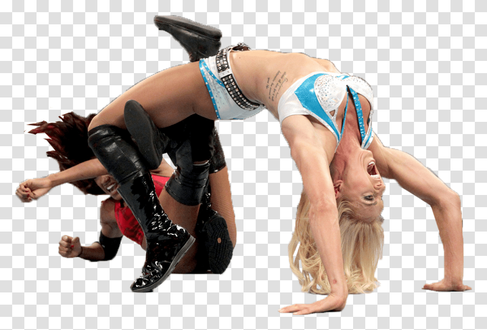 Nxt Divas Becky Lynch Charlotte Flair Sasha Banks, Person, Human, Acrobatic, Sport Transparent Png