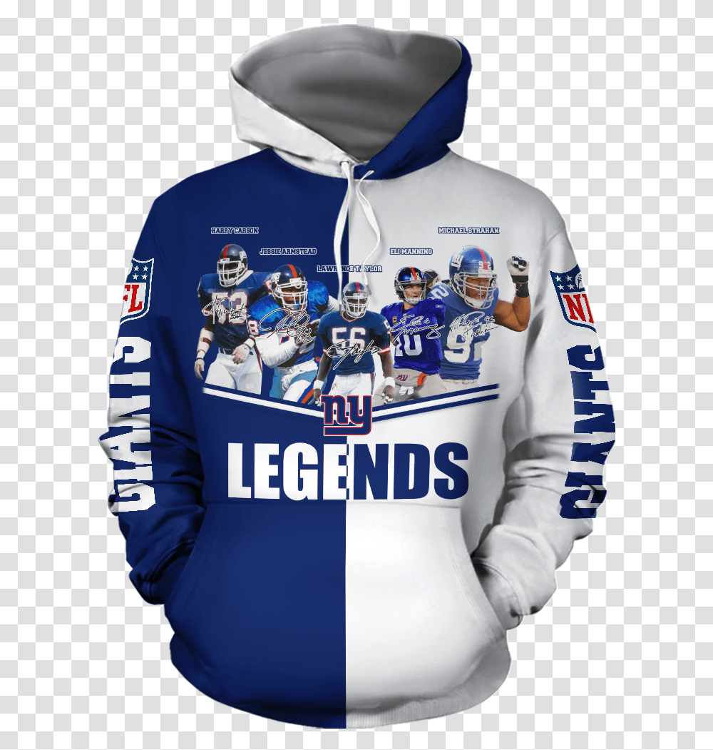 Ny Giants Sweatshirt With Giants Legends, Apparel, Helmet, Sleeve Transparent Png