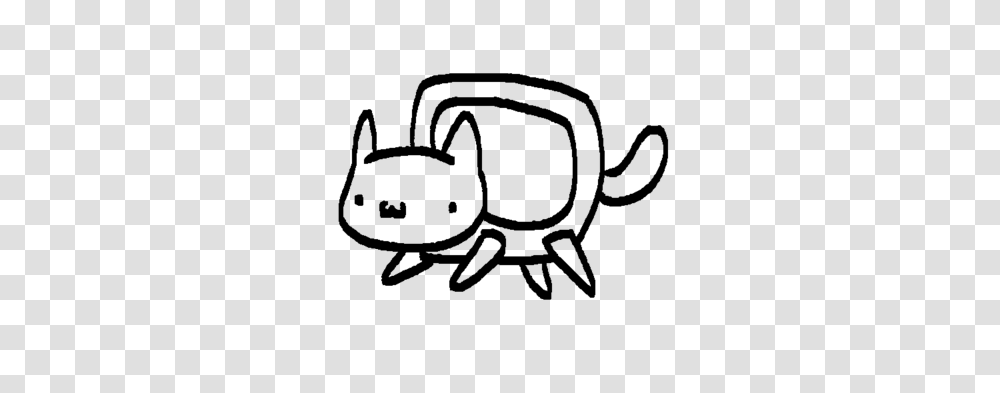 Nyan Cat Clipart Black And White, Gray, World Of Warcraft Transparent Png