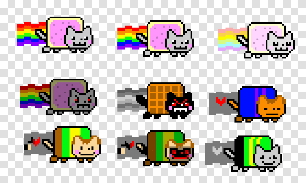 Nyan Cat Different Versions, Super Mario, Pac Man Transparent Png