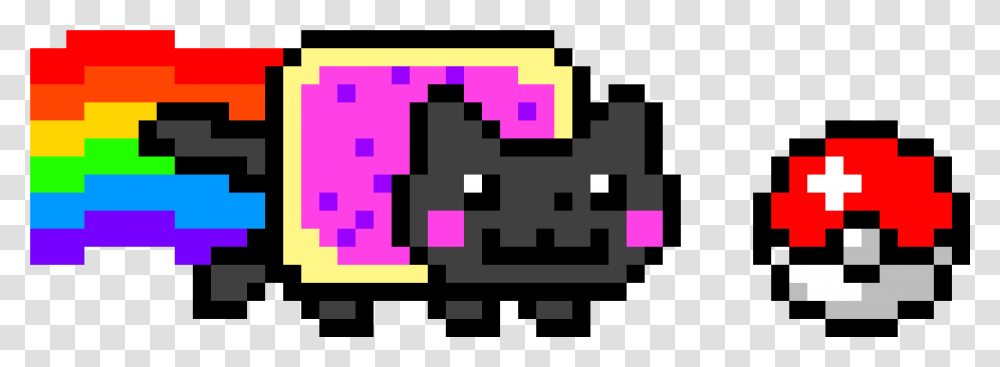 Nyan Cat Youtube Pixel Art Pixel Art Neon Cat, Pac Man, Pillow Transparent Png
