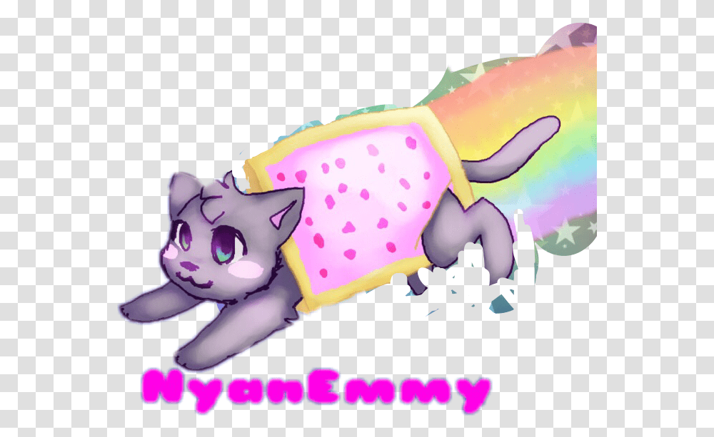 Nyanemmy Nyancat Nyan Cat Ranbowcat Rainbow Flyingcat Nyan Cat, Animal, Purple, Gecko, Lizard Transparent Png