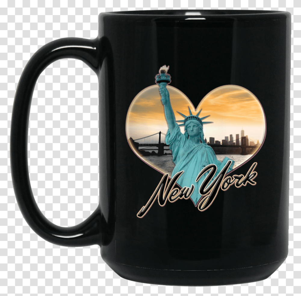 Nyc New York City Skyline Souvenir Statue Of Liberty Statue Of Liberty, Coffee Cup, Jug, Stein, Person Transparent Png