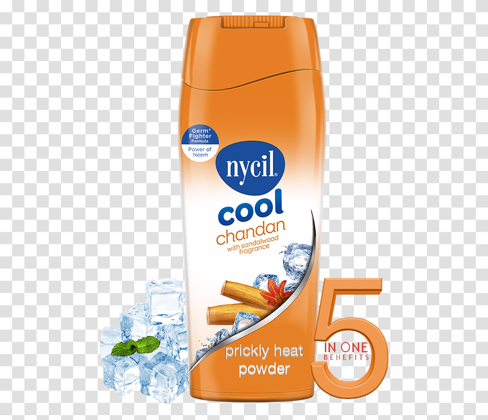 Nycil Cool Chandan Powder Nycil Cool Powder, Bottle, Label, Shampoo Transparent Png