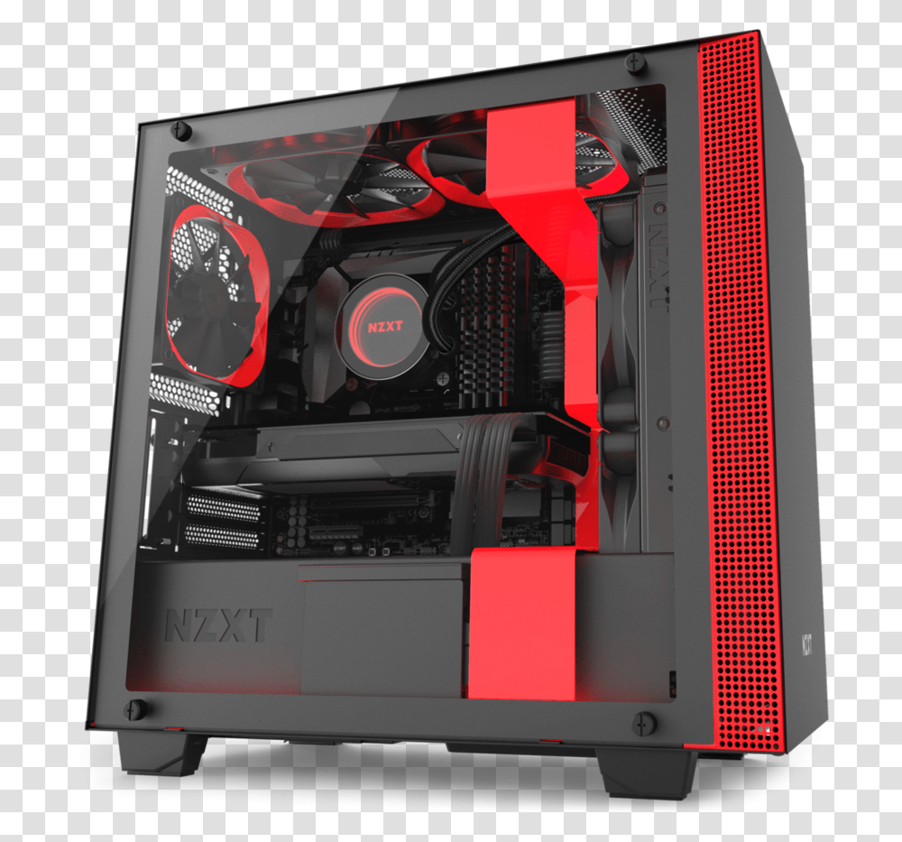 Nzxt H400i Black Red, Computer, Electronics, Computer Hardware, Electronic Chip Transparent Png