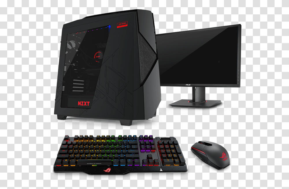 Nzxt Noctis 450 Rog Edition Asus Rog Claymore Mk, Computer, Electronics, Computer Keyboard, Computer Hardware Transparent Png