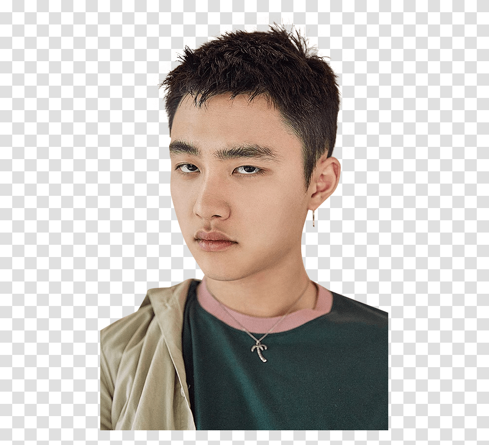 O And Kyungsoo Image Kyungsoo Lucky One Teaser, Face, Person, Human, Necklace Transparent Png