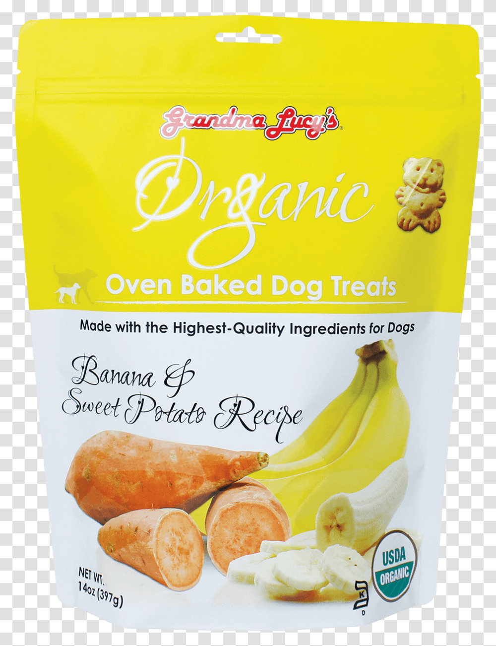 O Banana Front Grandma Lucy's Organic Baked Dog Treats, Plant, Food, Bread, Fruit Transparent Png