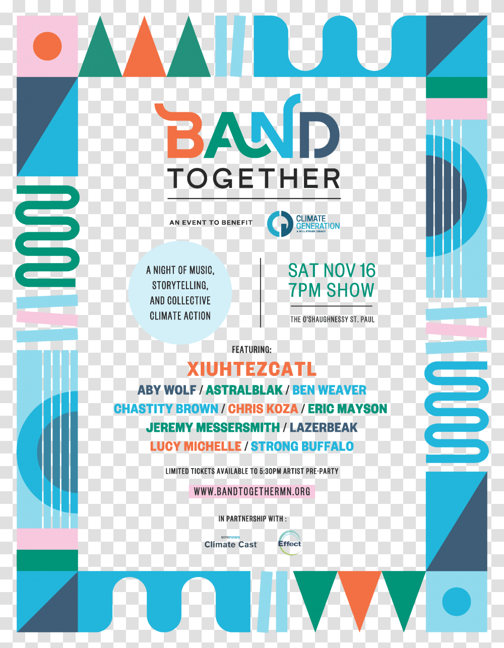 O Shaughnessy Band Together, Flyer, Poster, Paper, Advertisement Transparent Png