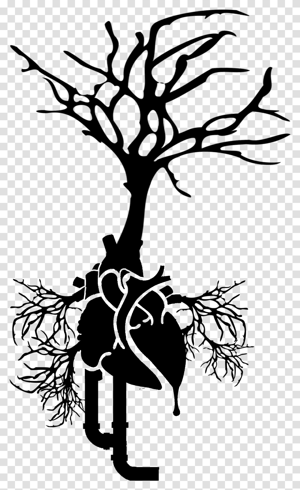 O Tree Roots Heart Industrialization Tree With Heart For Roots, Gray, World Of Warcraft Transparent Png