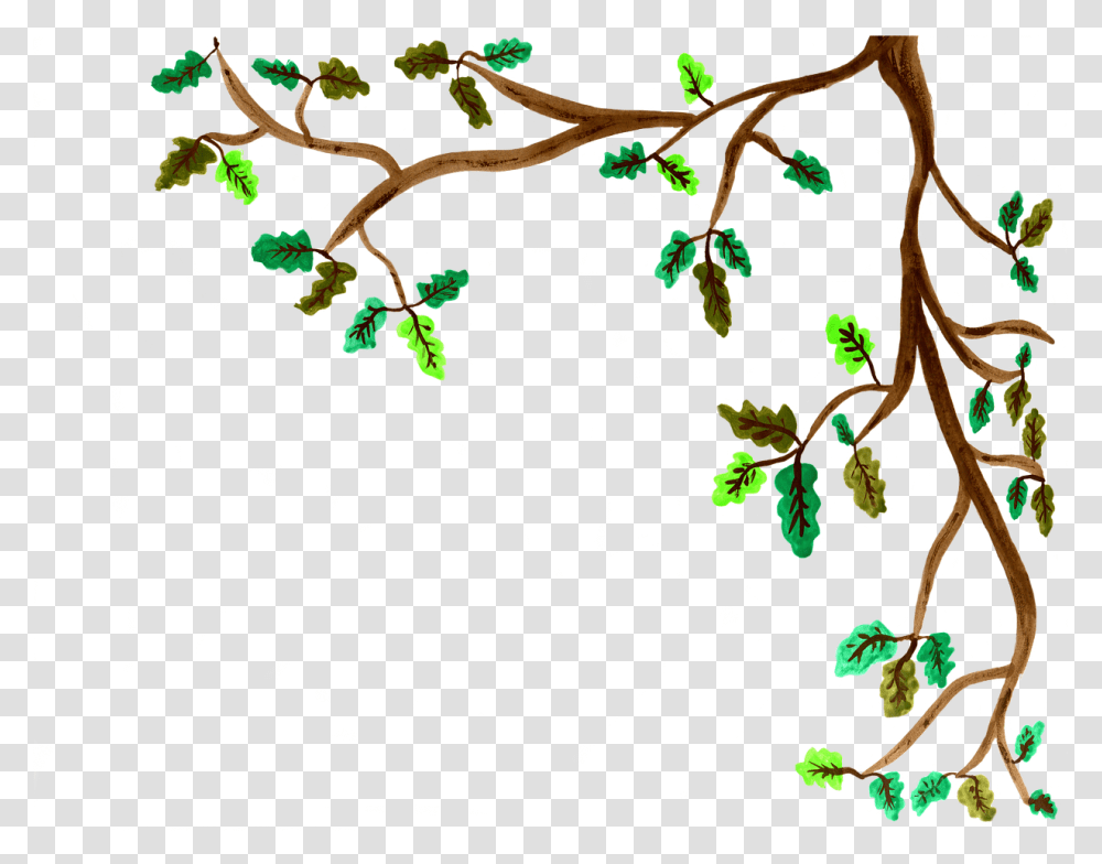Oak Branch Watercolor Clip Art Tree Branches, Vegetation, Plant, Jungle, Land Transparent Png