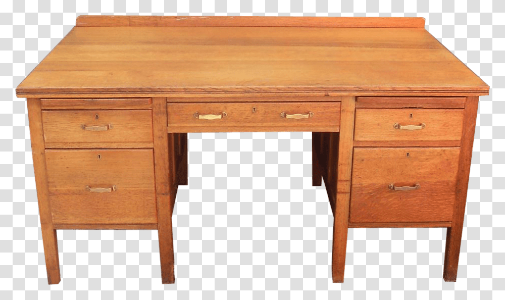 Oak Double Pedestal Writing Desk Image Office Table Background, Furniture, Electronics, Computer Transparent Png
