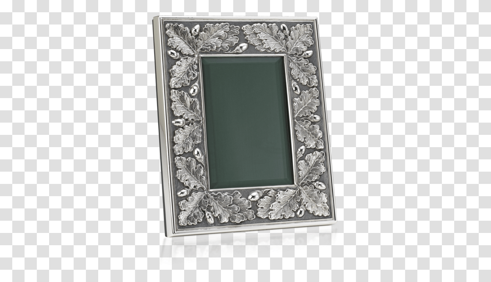 Oak Leaves And Acorns Acorn Pewter Picture Frame, Mirror, Rug, Silver, Apiaceae Transparent Png