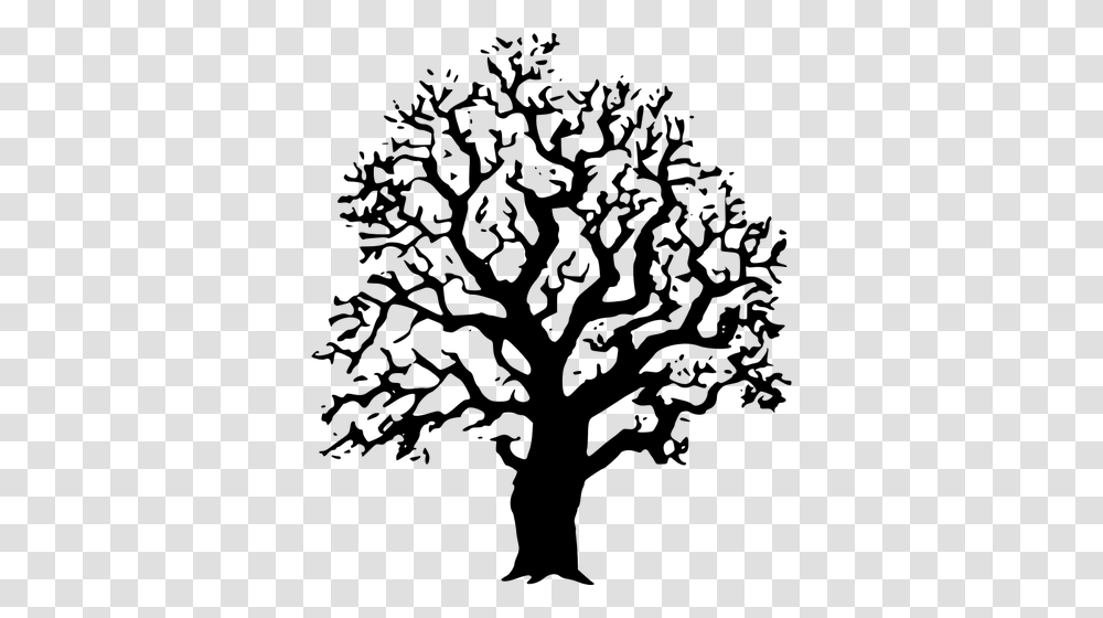 Oak Tree Vector Image Cool Tree Clipart Black And White, Gray, World Of Warcraft Transparent Png