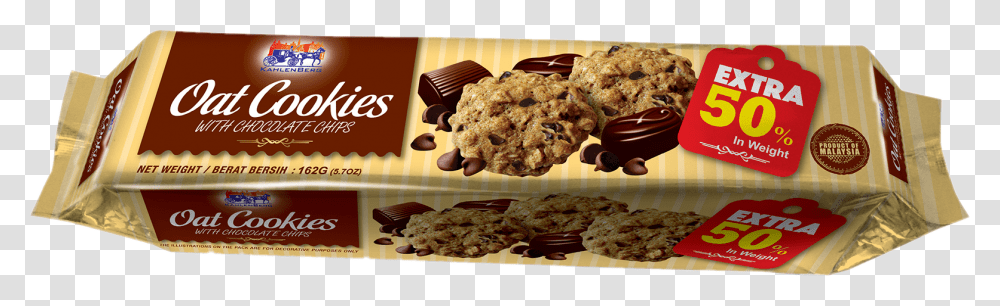 Oat Cookies With Chocolate Chocolate Chips Cookies With Oats Packaging, Food, Sweets, Dessert, Bakery Transparent Png
