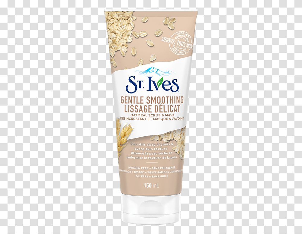 Oatmeal Gentle Smoothing Scrub Amp Mask St Ives Apricot Scrub, Bottle, Food, Astragalus, Flower Transparent Png