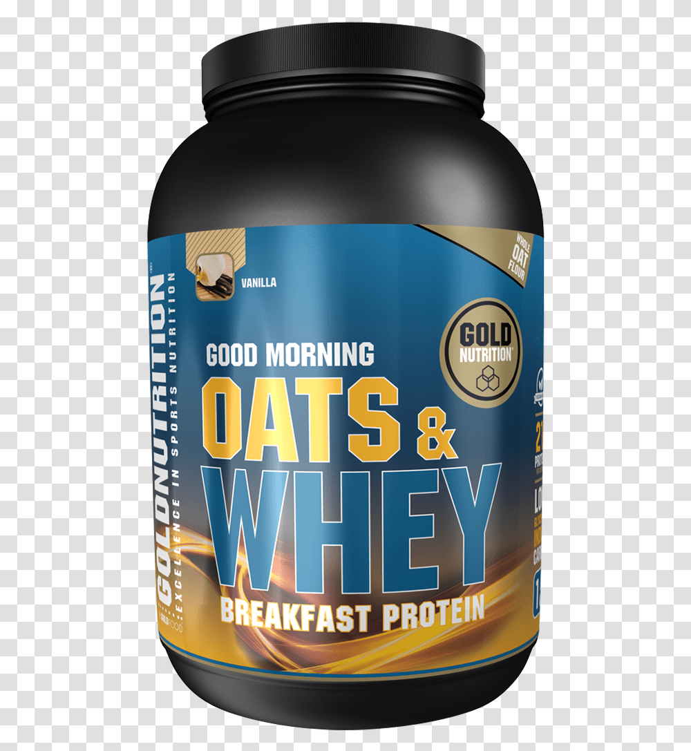Oats Wheybreakfastproteinvanilla1png Bodybuilding Supplement, Label, Text, Beverage, Alcohol Transparent Png